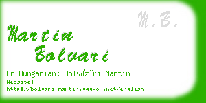 martin bolvari business card
